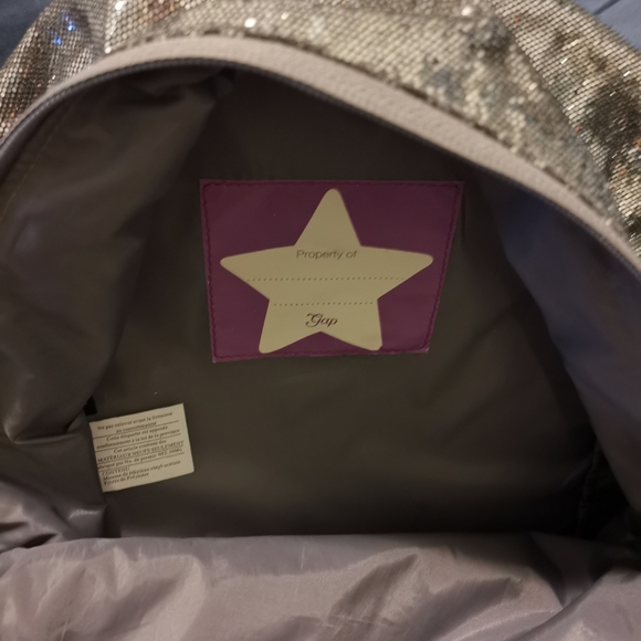 GapKids Backpack Silver Disco School Bag - Picture 6 of 9